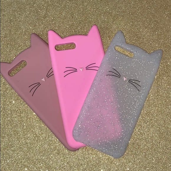Phone Case Cat Ears iPhone 7 8 Plus Pink Clear NWT - Picture 7 of 10